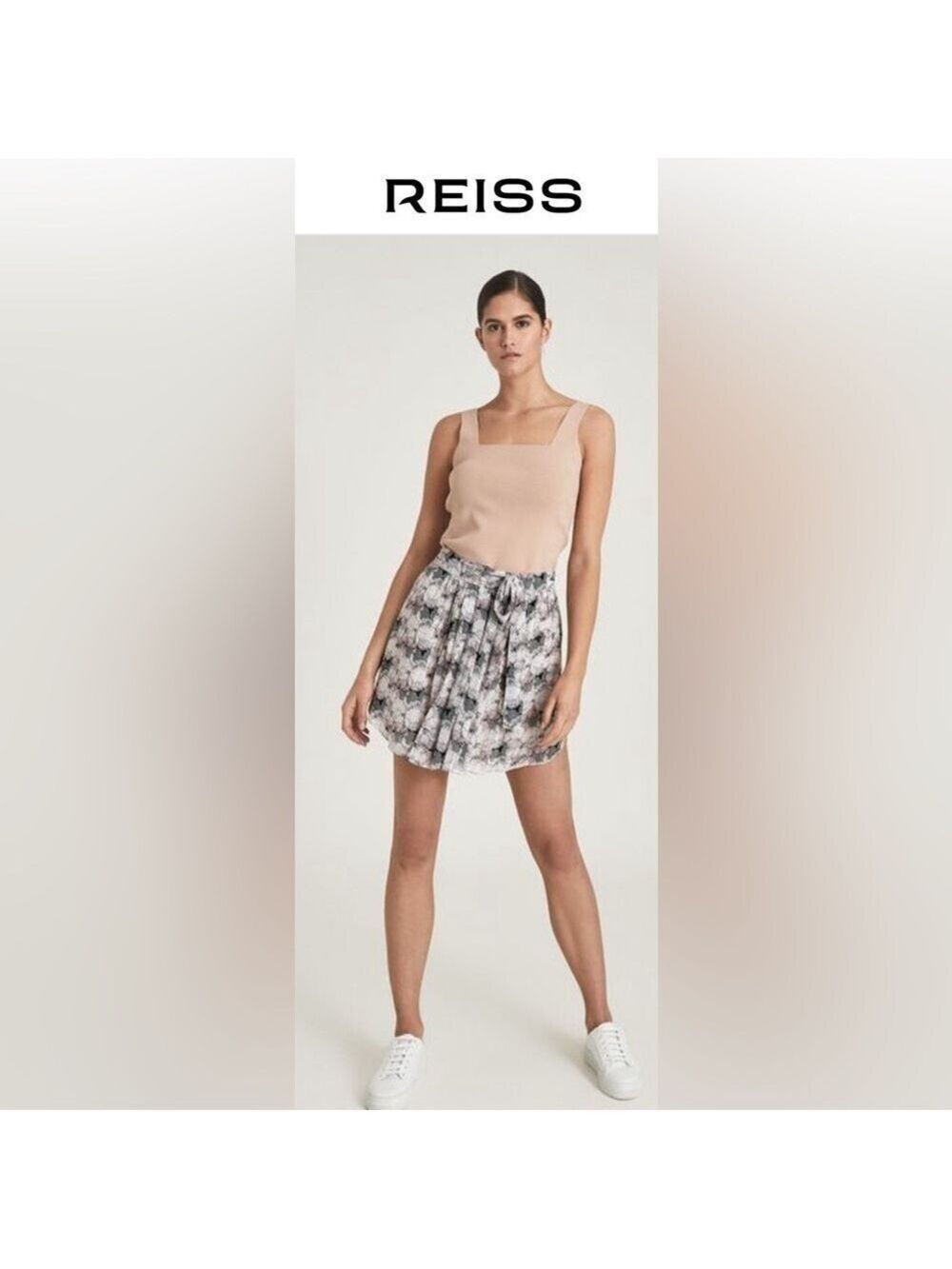 NWT Reiss ‘Jonah’ Circle Pink Printed Flip Mini Skirt